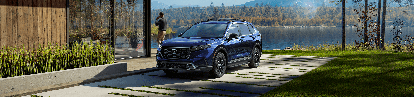 Honda SUV parked at lake house