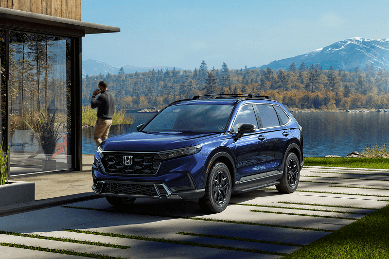 Honda SUV parked at lake house